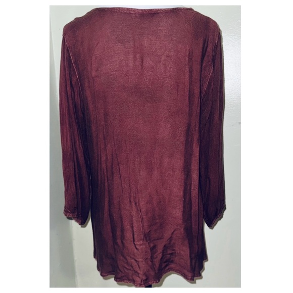 Lapogee Embroidered 3/4 Sleeve Pullover Top, Sz Lg (see measurements) - Picture 3 of 9